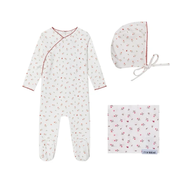 Mini Label White Heart Printed Kimono Set