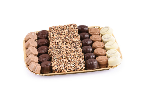 Assorted Chocolates on Gold Tray- Small
