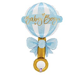 Helium Balloon-Blue Rattle- Extra Large - Confection Collection