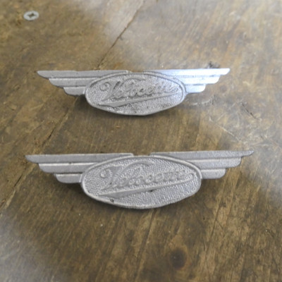 Velocette  Metal Winged Toolbox Badge   LE/Vogue.