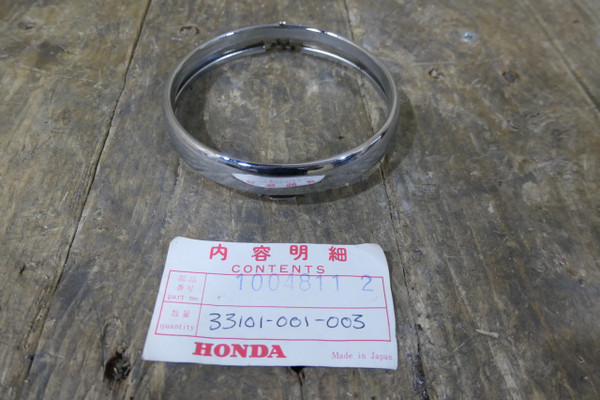 Honda C100,C102,C110 Headlight Lens Rim Big Hinge NOS, Genuine,33101-001-003