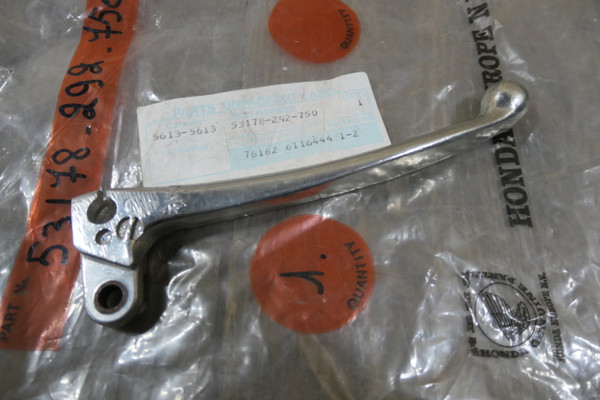Honda CB350P/P0/P4/CB450 K2/P2/P5/CB500P/CB750 P0 Clutch Lever, NOS, Part Number 53178-292-750