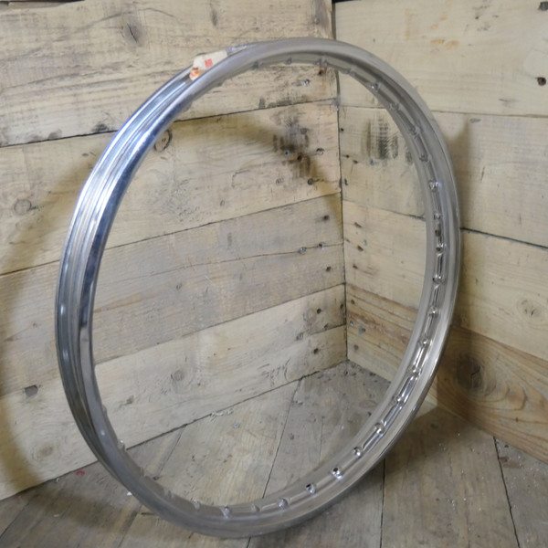 Honda C100/C110 Chrome Rear Wheel Rim, 42701-001-050. Genuine NOS.