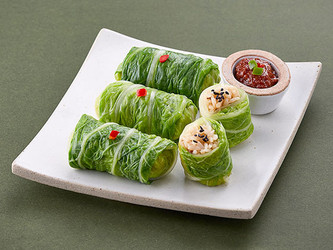 Rice & Leaf Wraps with Napa Cabbage