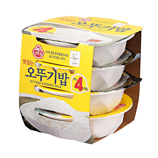 Ottogi cooked rice 4 pack 210g each ready-to-eat Korean rice