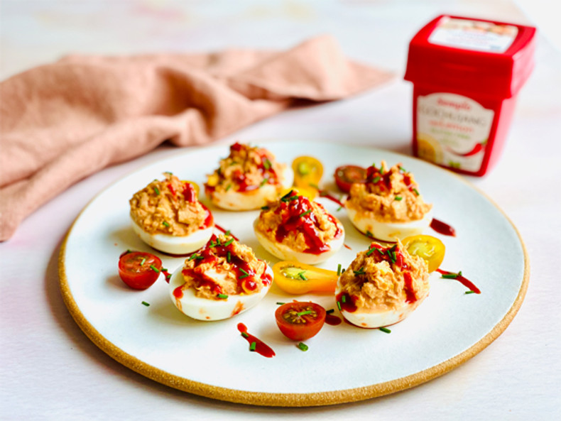 Sweet & Spicy Deviled Eggs