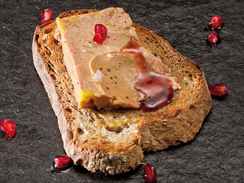  Foie mi-cuit, bread and pomegranate