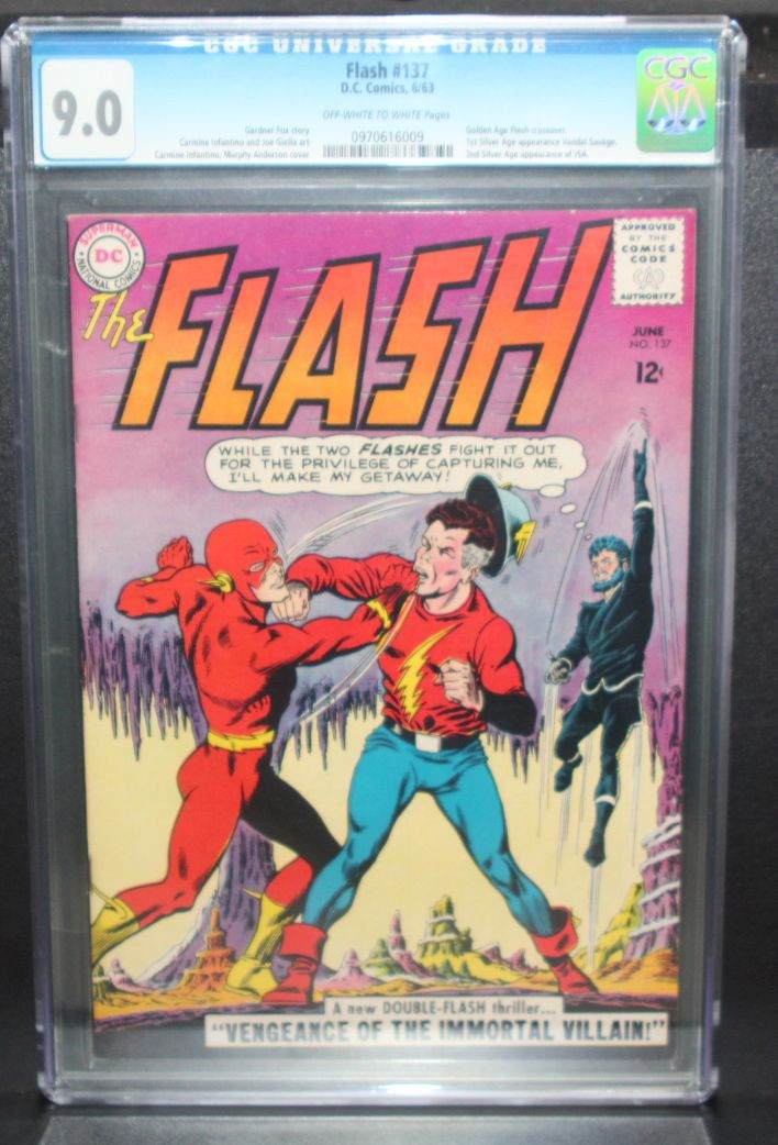 The Flash #137 - Golden Age Flash Crossover, 1st Silver Age Vandal