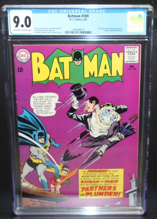 Batman #169 - CGC Graded 9.0 VF/NM- 2nd Silver Age Penguin DC Comics 1965