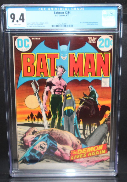 Batman #244 - CGC Graded 9.4 NM - Classic Neal Adams Ras Al Ghul Battle Cover DC Comics 1963