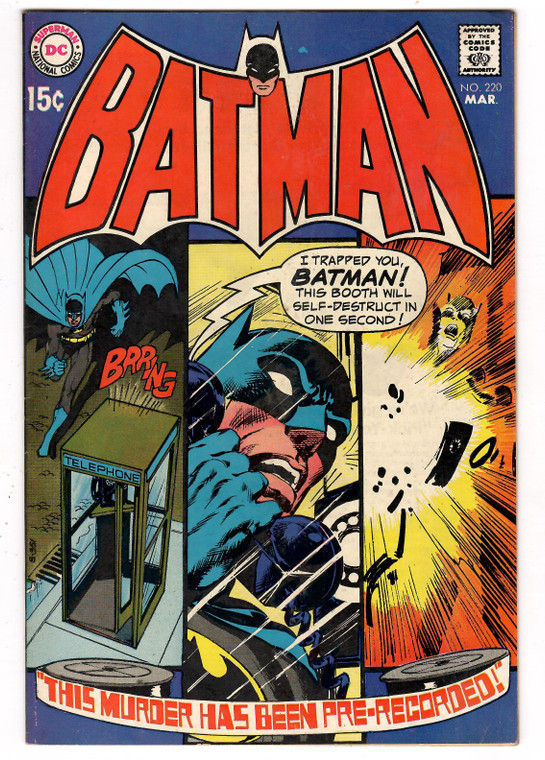 Batman #220 - Classic Bronze Age Neal Adams Cover 1970 DC Comics  High Grade Raw Copy