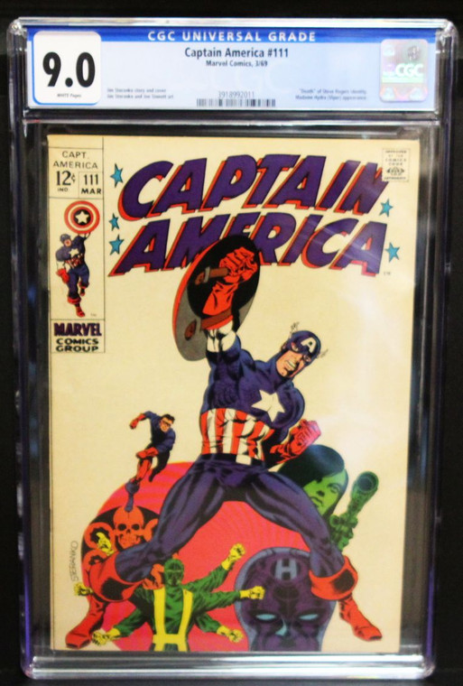 Captain America #111 - Classic Jim Steranko Hydra Cover - CGC Graded 9.0 VF/NM Marvel Comics