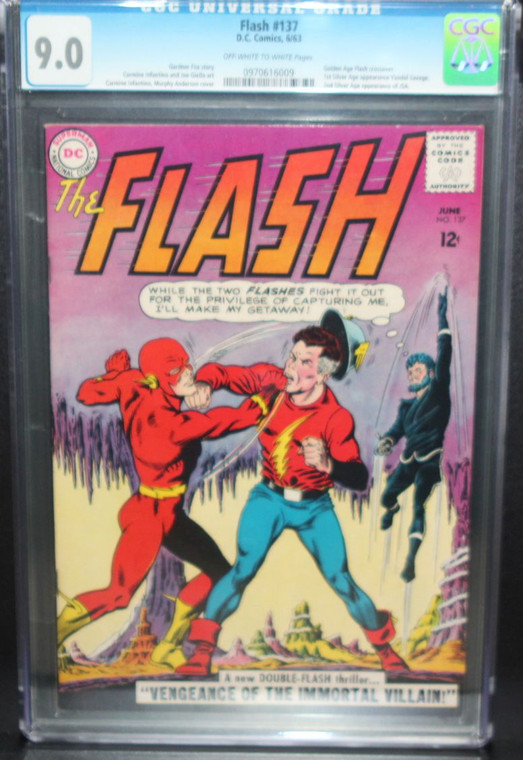 The Flash #137 - Golden Age Flash Crossover, 1st Silver Age Vandal Savage - DC Comics 1963 CGC Graded 9.0