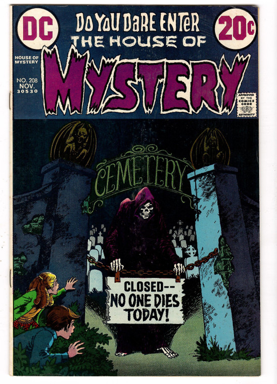 House of Mystery #208 - Nick Cardy Skeleton Cover DC Comics Bronze Age Horror 1972, Nice Copy