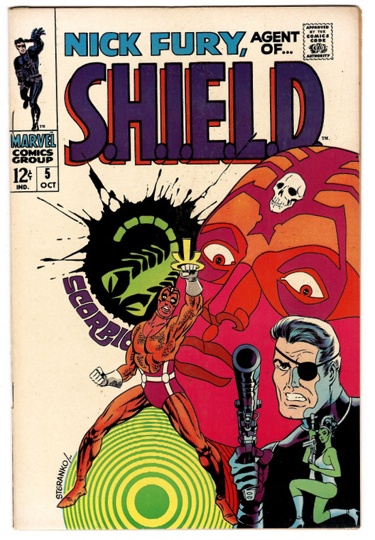 Nick Fury Agent of SHIELD #5 - Classic Scorpio Jim Steranko Cover - Silver Age Marvel Comics 1968