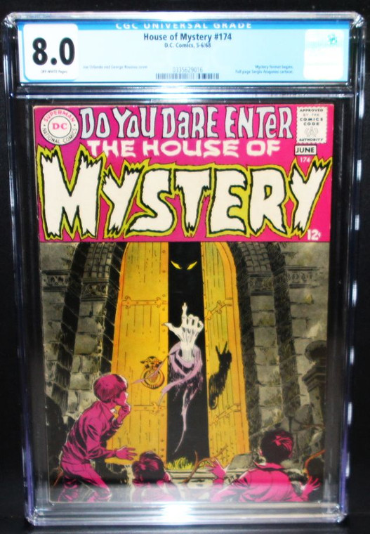 House of Mystery #174 - CGC Graded 8.0 Silver Age Horror DC Comics 1968 - Mystery Format Begins