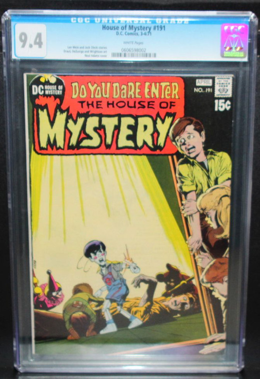 House of Mystery #191 - CGC Graded 9.4 NM Bronze Age Horror DC Comics 1971 - Neal Adams Cover