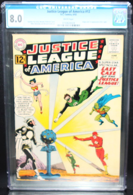Justice League of America #12 - Origin & 1st Appearance of Dr. Light DC Comics Silver Age 1962 - CGC Graded 8.0