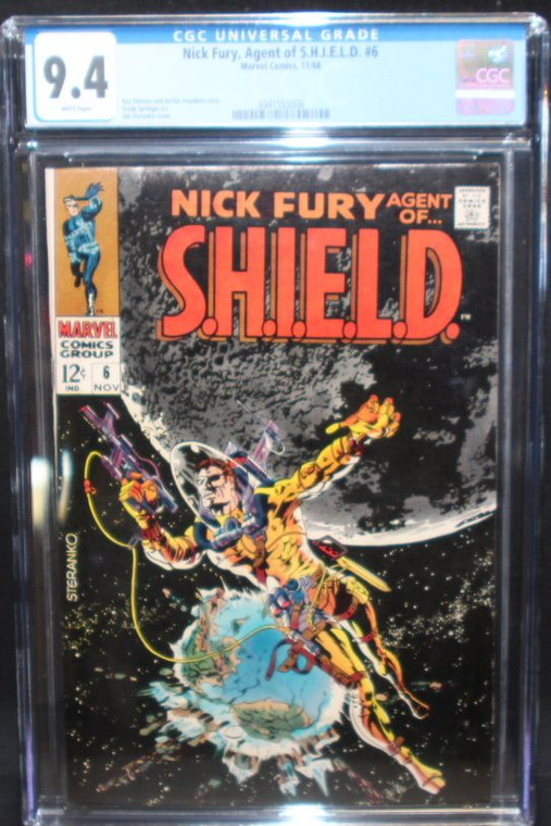 Nick Fury #6 - Classic Jim Steranko Space Cover 1968 - CGC Graded 9.4 NM High Grade