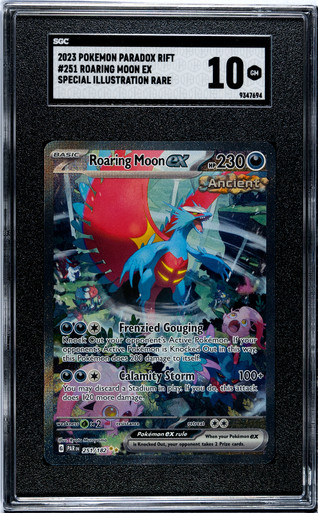 2023 Pokemon Paradox Rift - Roaring Moon ex SIR Rare 251/182 SGC