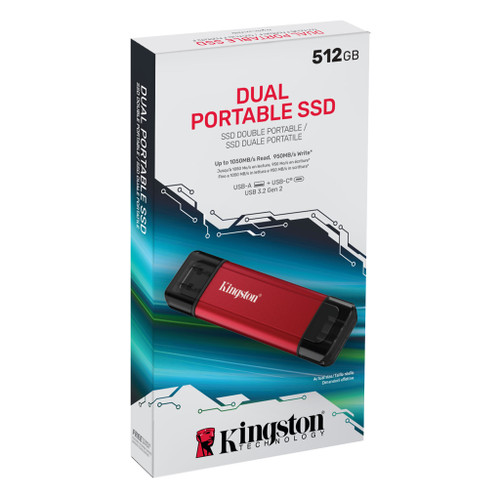 Kingston SPSD Portable SSD 512GB Dual Portable SSD USB Type-A & Type-C