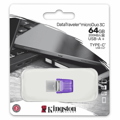 USB-C & A Dual interface Flash 64GB Kingston Micro DUO DTDUO3CG3