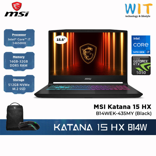 MSI Katana 15HX B14WEK Core i7-14650HX 16GB RAM 512GB SSD RTX 5050 15.6"FHD 144Hz