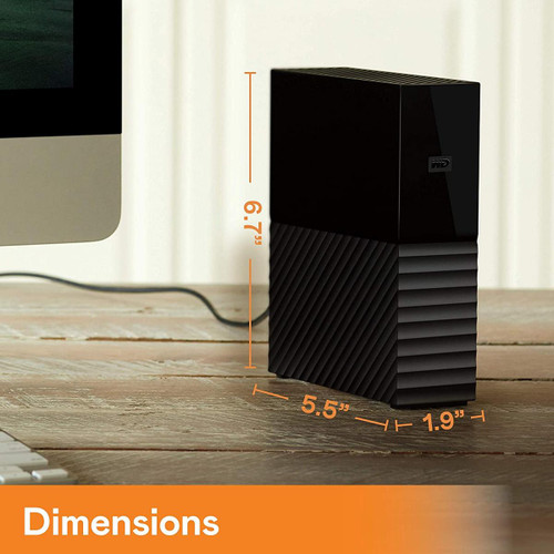 WD My Book 24TB 3.5" External Hard Drive USB 3.0 with Password Protection (WDBBGB0240HBK-EESN)