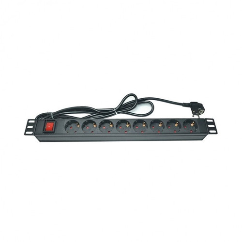 EussoNet 12Port 1U Vertical Power Distributor Unit PDU Europe Type, Switch on/off, Fuse 16A, Power 4000W (EU-PDU12)