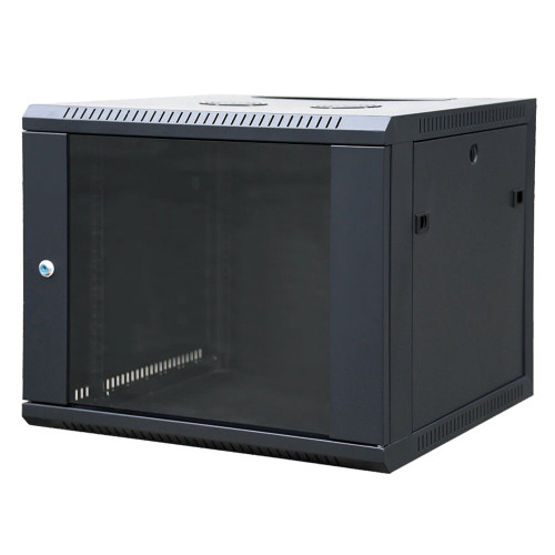 EussoNet 4U Wall Mounted Cabinet W600*D450 Door: Front Glass - Rear Metal (EU-EWM6404B)