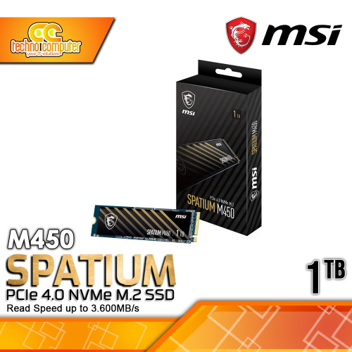 MSI M.2 2280 PCIe NVMe Gen4 1TB M450 - R/W: 3,600/3,000MB/s SSD (S78-440L980-P83)
