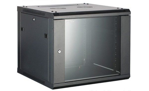EussoNet 12U Wall Mounted Cabinet W600*D600 Door: Front Glass - Rear Metal (EU-EWM6612B)