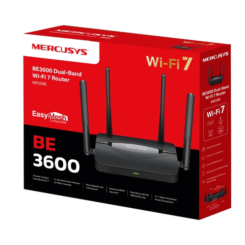 Mercusys MR25BE Wireless Router BE3600 Dual Band WiFi 7 Gigabit Port, 4*Antennas