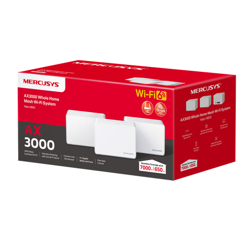 Mercusys Halo H80X (3-PACK) AX3000 Whole Home Mesh Wi-Fi 6 System (3 Pack)