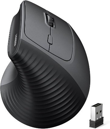 UGREEN Ergonomic Vertical Silent Mouse — Bluetooth & Wireless 2.4G, 4000 DPI, 57° Ergonomic Angle, 6 Buttons, 4 Adjustable DPI Levels, Connects and Switches Between Up to 2 Devices, Supports Windows and Mac