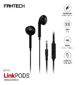 FANTECH ES110 LinkPods In-Ear Headphones, Deep Bass, Stereo Surround & Tangle-Free Inline Control