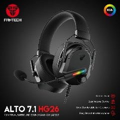 Fantech HG26 ALTO, USB 7.1 Virtual surround sound Gaming Headset With RGB lighting, Detachable Microphone, Crystal-clear & Powerful Sound