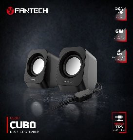 FANTECH CUBO GS207 Wired Stereo Speakers, 6W Output, Dual 52mm Drivers, USB + 3.5mm AUX