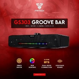 Fantech GS303 GROOVE BAR Dual Mode (Wired & Bluetooth) RGB Gaming Speaker, 6W 2" tuned Drive