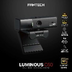 FANTECH C50 LUMINOS: Professional 2K Quad-HD Webcam with Auto Focus, Support for 60FPS, Built-in Microphone with 3D Noise Cancellation for Business & Streaming