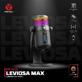 Fantech LEVIOSA MAX MCX03: Professional RGB Condenser Microphone, Noise Reduction, Pure Precision, USB-C Interface