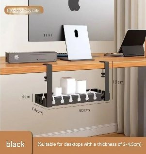 Under-Desk Cable Organizer Tray, Clamp-On Cable Management (SD10/SD11)