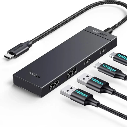 UGREEN Powered 100W 10Gbps USB C Hub - 5 in 1 Adapter with 4 USB-C UGREEN Powered 100W 10Gbps USB C Hub - 5 in 1 Adapter with 4 USB-C