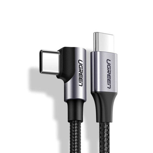 UGREEN USB-C to Angled USB-C PD60W Braided Cable, Fast Charge UGREEN USB-C to Angled USB-C PD60W Braided Cable, Fast Charge