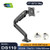 KALOC DS110B PRO ERGO Ergonomic Single Monitor Arm, Gas Spring technology, Dual USB & Cable Management for 17-35 inch Screens