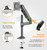 KALOC DH100B Single Monitor Arm with Internal Gas Spring technology for Easy Adjustment, for Screens 17 to 33 Inch Screens