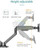 KALOC DS200-2B Ergonomic Dual Monitor Arm, Gas Spring & USB Extension & Cable Management for 17 to 32 Inch Screens (Up to 9kg)