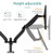 KALOC DS90-2 STUDIO MASTER Dual Monitor Arm, Gas Spring technology & Cable Management for 17 to 32 Inch Screens