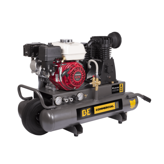 BE Power 13.8 CFM Gas Air Compressor, Honda GX200 Engine