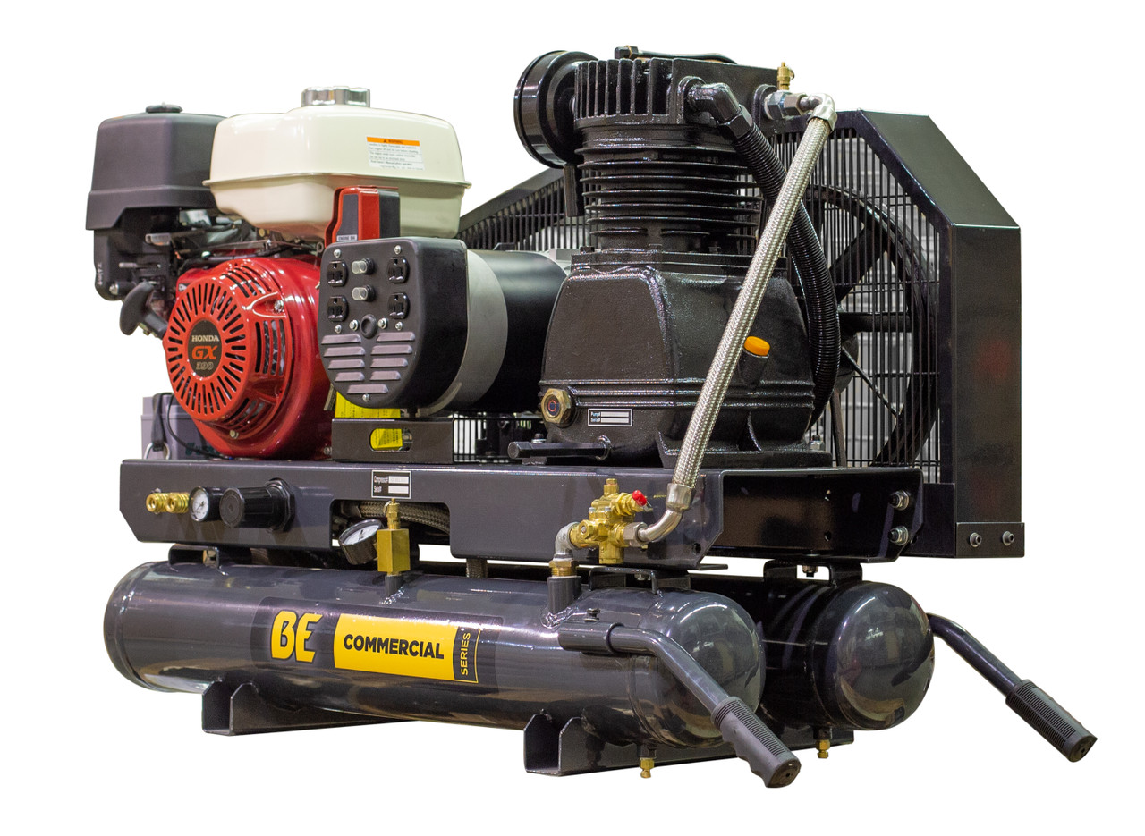 BE AC138HEG2 16 CFM 175 PSI 8 Gallon, Portable Gas Air Compressor